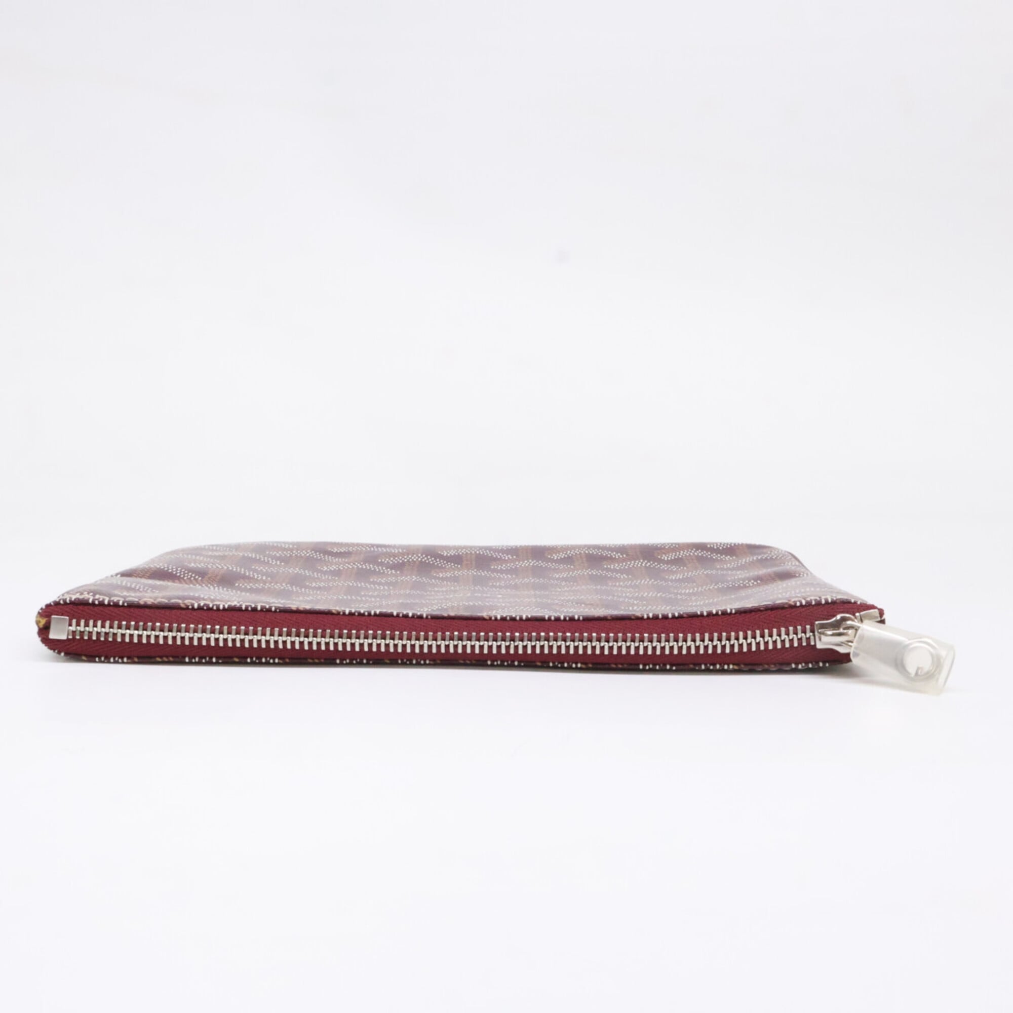 GOYARD Sena PM Clutch Bag Pouch Burgundy Silver Hardware Women's — Like New