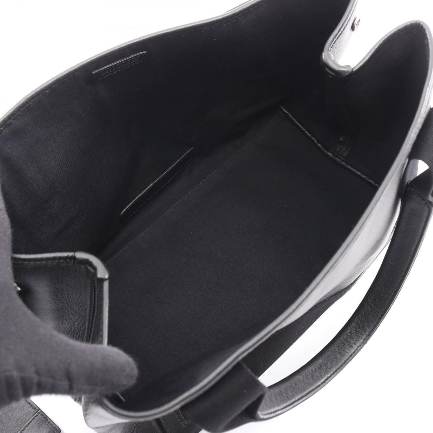 Balenciaga Navy Cabas S Tote Bag, Leather, Women's, Black, 339933