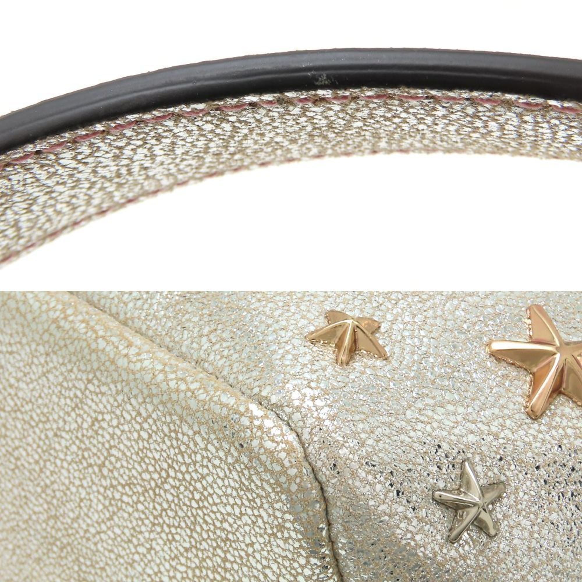 JIMMY CHOO Jimmy Choo Handbag Star Studs Leather Metallic Silver 352443