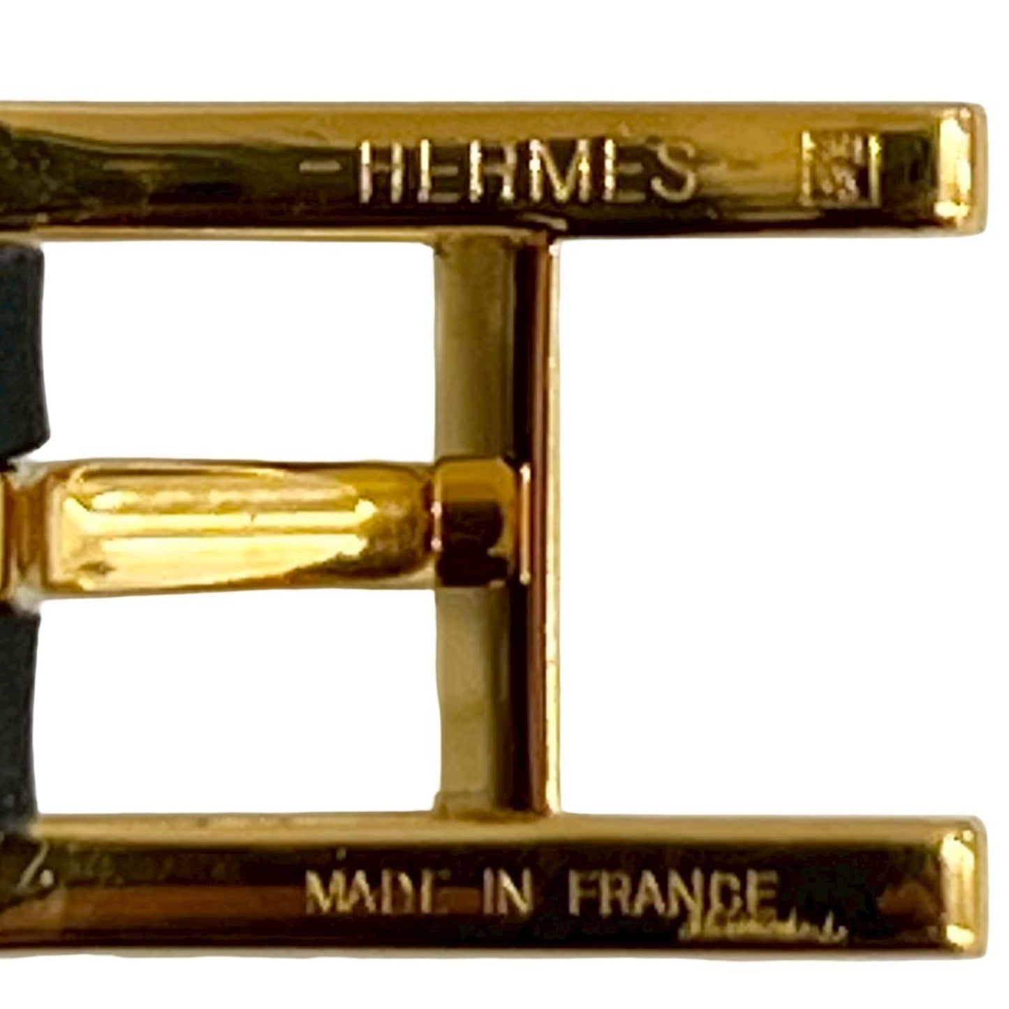 HERMES B-Api Double Tour Leather GP Bracelet Bangle in Black Gold (m1193)