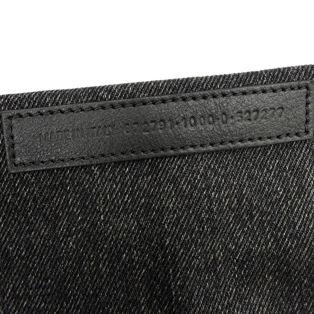 BALENCIAGA 672791 Everyday North-South Small Denim Leather 2-Way Shoulder Bag/Handbag, Black, Women's, with Dust Bag — Like New