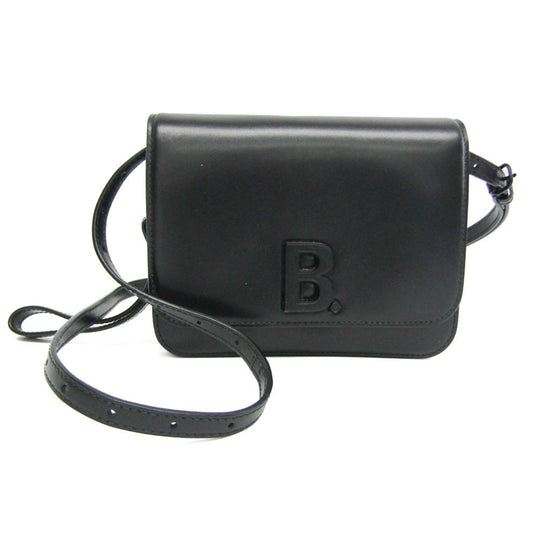 Balenciaga B Logo 592898 Women's Leather Shoulder Bag Black