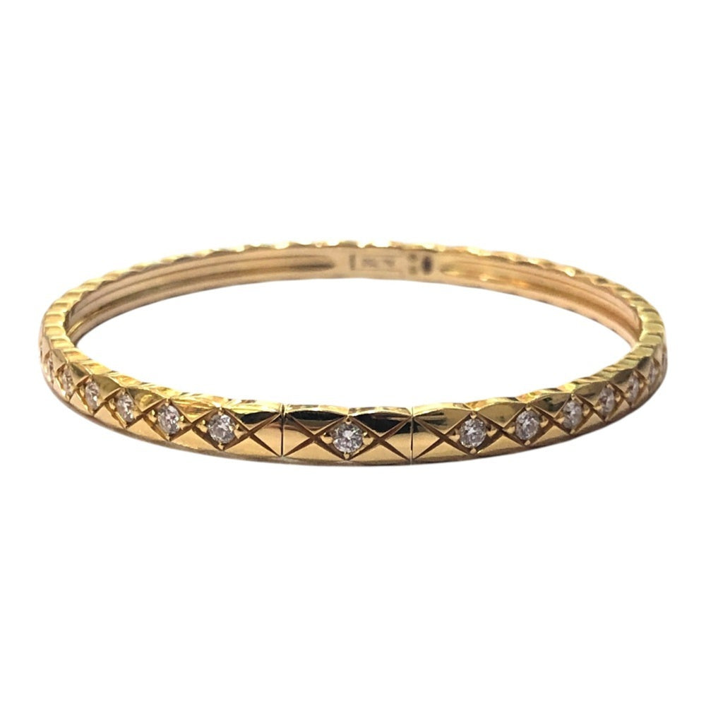 CHANEL J13080 18K Yellow Gold Coco Crush Collection Accessory Jewelry Full Diamond Bracelet Women's Like New — Like New