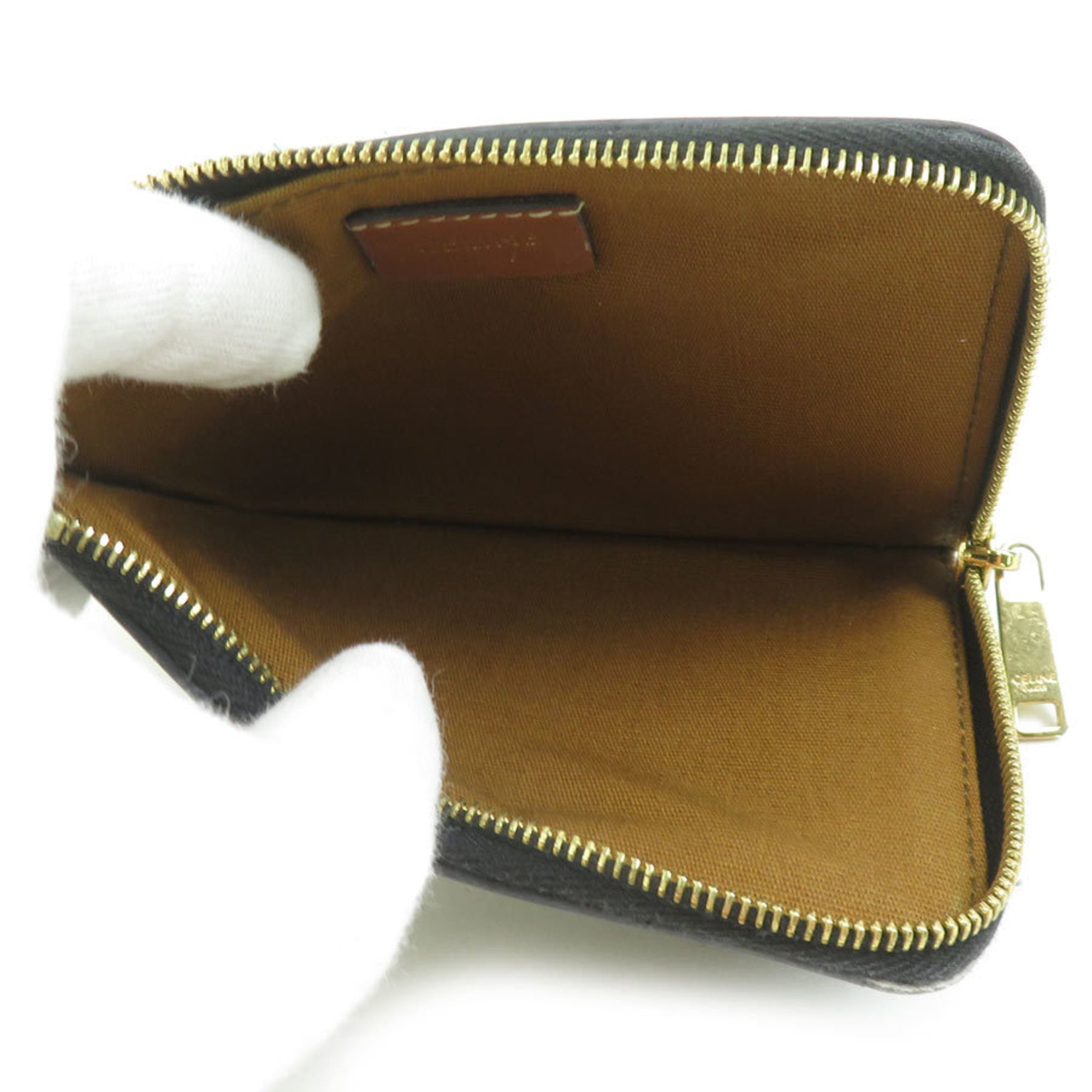 Celine Triomphe Coated Canvas Wallet/Coin Case, Black, Men's/Women's, H31426K