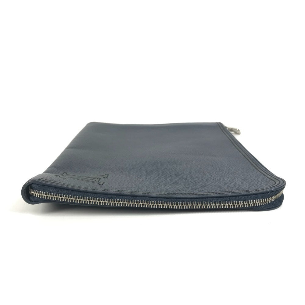 LOUIS VUITTON M68235 LV Logo Pochette Jour GM Pouch Bag with L-shaped Zipper, Second Bag, Clutch Taurillon Leather, Navy Blue for Men and Women — Like New