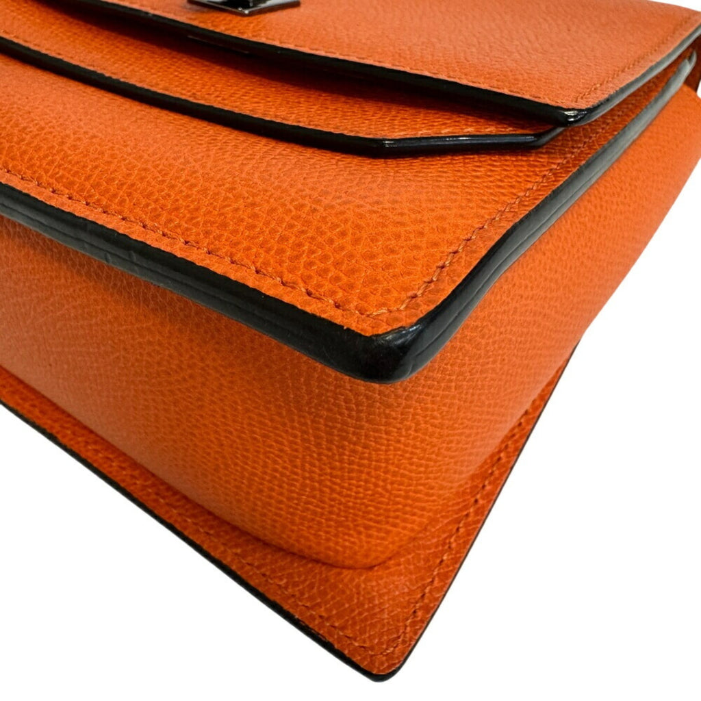 Valextra Spritzer Small Crossbody Chain Shoulder Bag, Orange, Women's