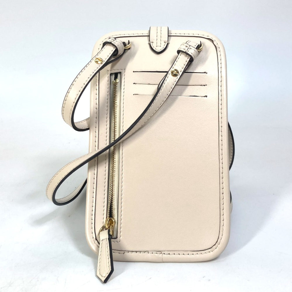 Fendi 7AS131 Smartphone case Orlock Shoulder Bag Crossbody Pouch Beige — Like New