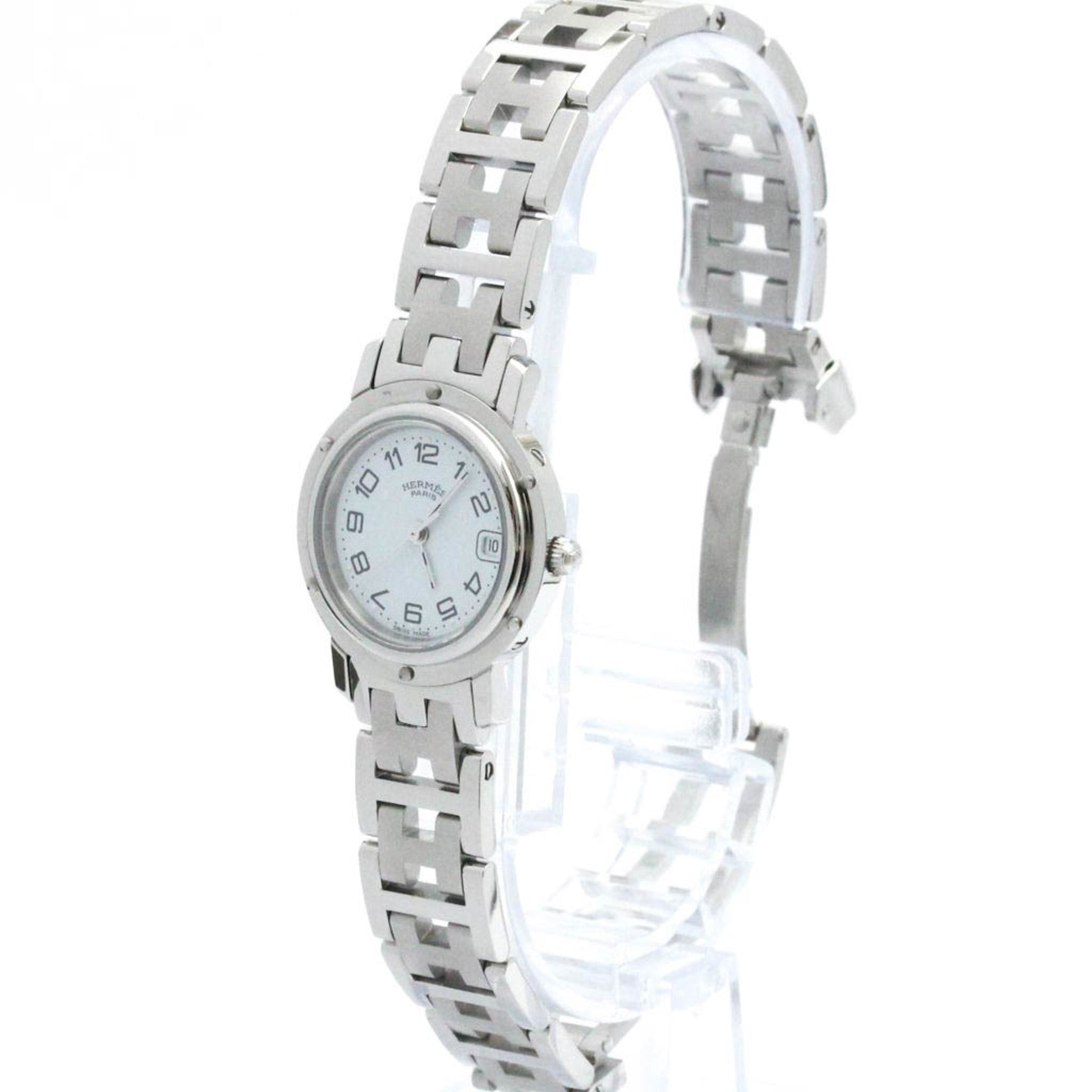 Hermes Clipper Quartz Stainless Steel Women's Dress Watch CL4.210 — Very Good