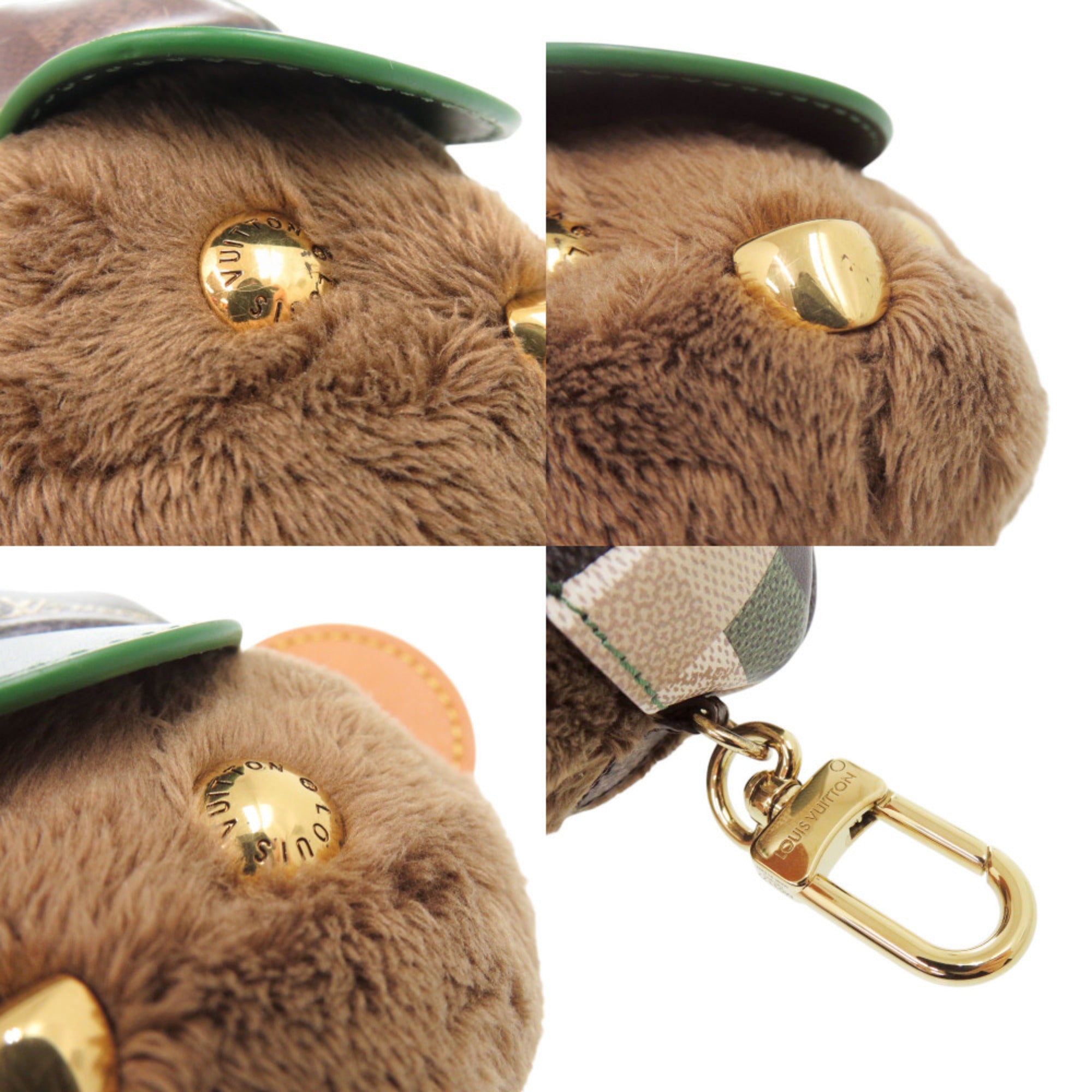 Louis Vuitton Bear Baseball M03177 Faux Fur Brown Keychain Accessory Bag Charm LV 0469 LOUIS VUITTON — Like New