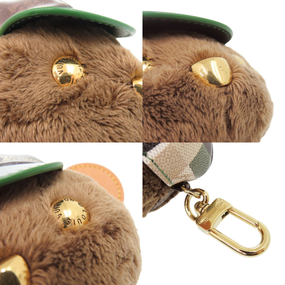 Louis Vuitton Bear Baseball M03177 Faux Fur Brown Keychain Accessory Bag Charm LV 0469 LOUIS VUITTON — Like New