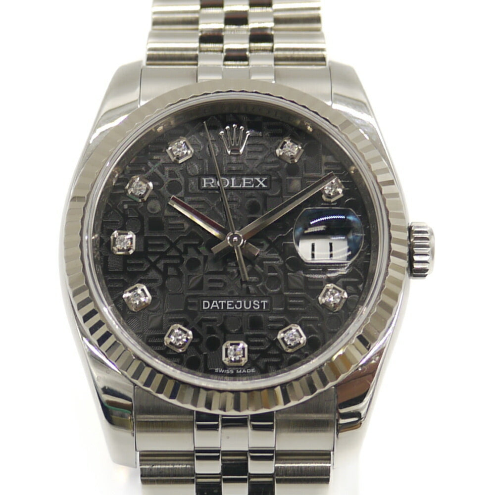 ROLEX Rolex Datejust 10P Diamond 116234G SS/WG Automatic Jubilee Bracelet Computer Dial — Good