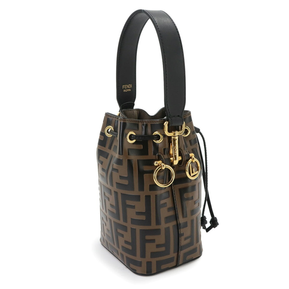 Fendi Zucca Mon Tresor 2-way Hand/Shoulder Handbag, Leather, Brown/Black, 8BS010, Gold Hardware — Like New