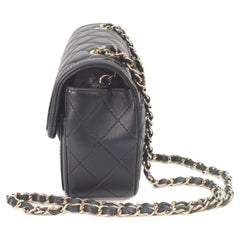 CHANEL AS4288 Matelassé 20 Black Lambskin x Patent Leather Gold Hardware Single Flap Shoulder Bag Women's — Like New
