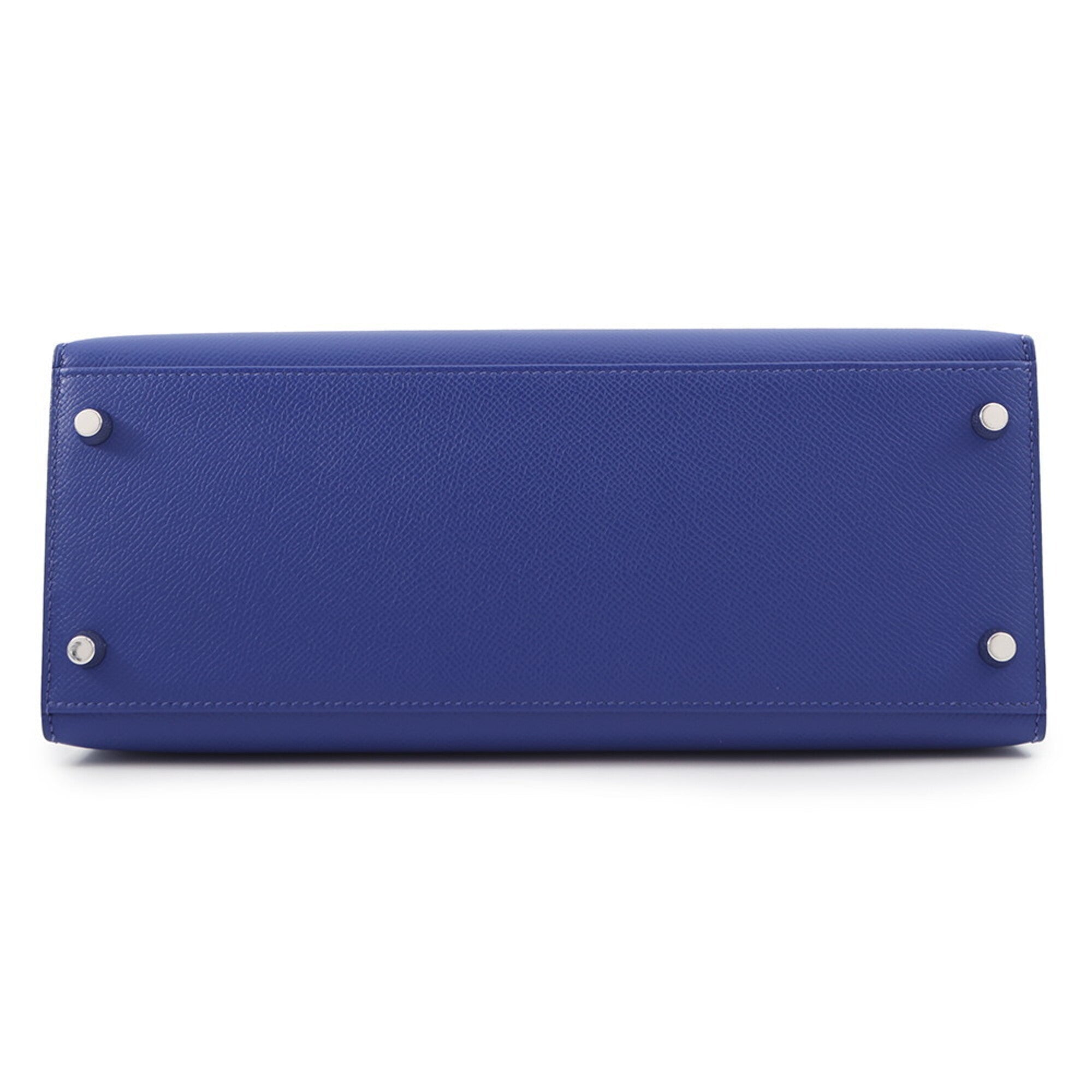 Hermes Kelly 28 Handbag, Sellier Stitching, Blue Electric Matte Epsom Leather, B Stamp, 2-way Shoulder Bag. Kelly, Women's Handbag — Like New