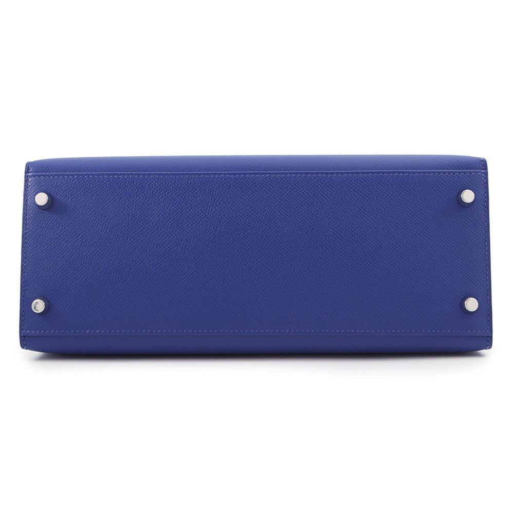 Hermes Kelly 28 Handbag, Sellier Stitching, Blue Electric Matte Epsom Leather, B Stamp, 2-way Shoulder Bag. Kelly, Women's Handbag — Like New
