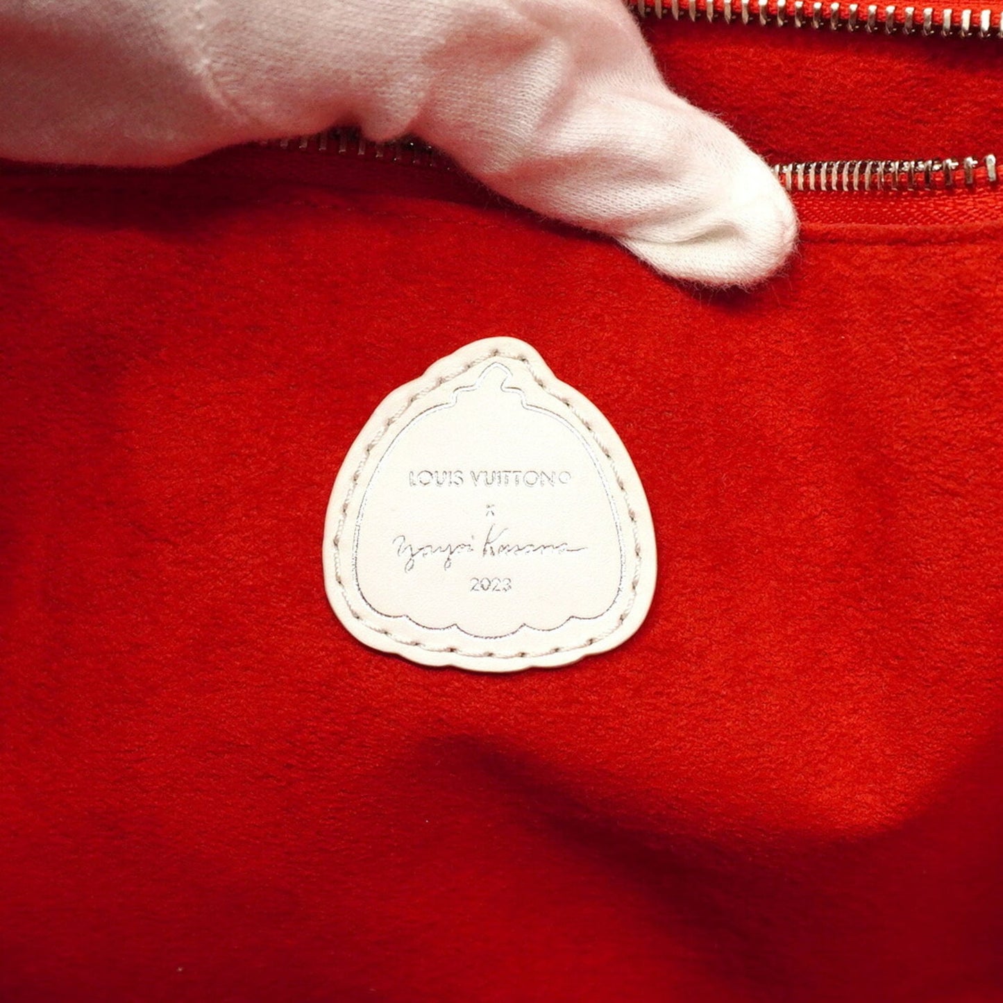 Louis Vuitton Tote Bag Monogram Empreinte Neverfull MM in collaboration with Yayoi Kusama, M46422, Rouge Bron, Women's