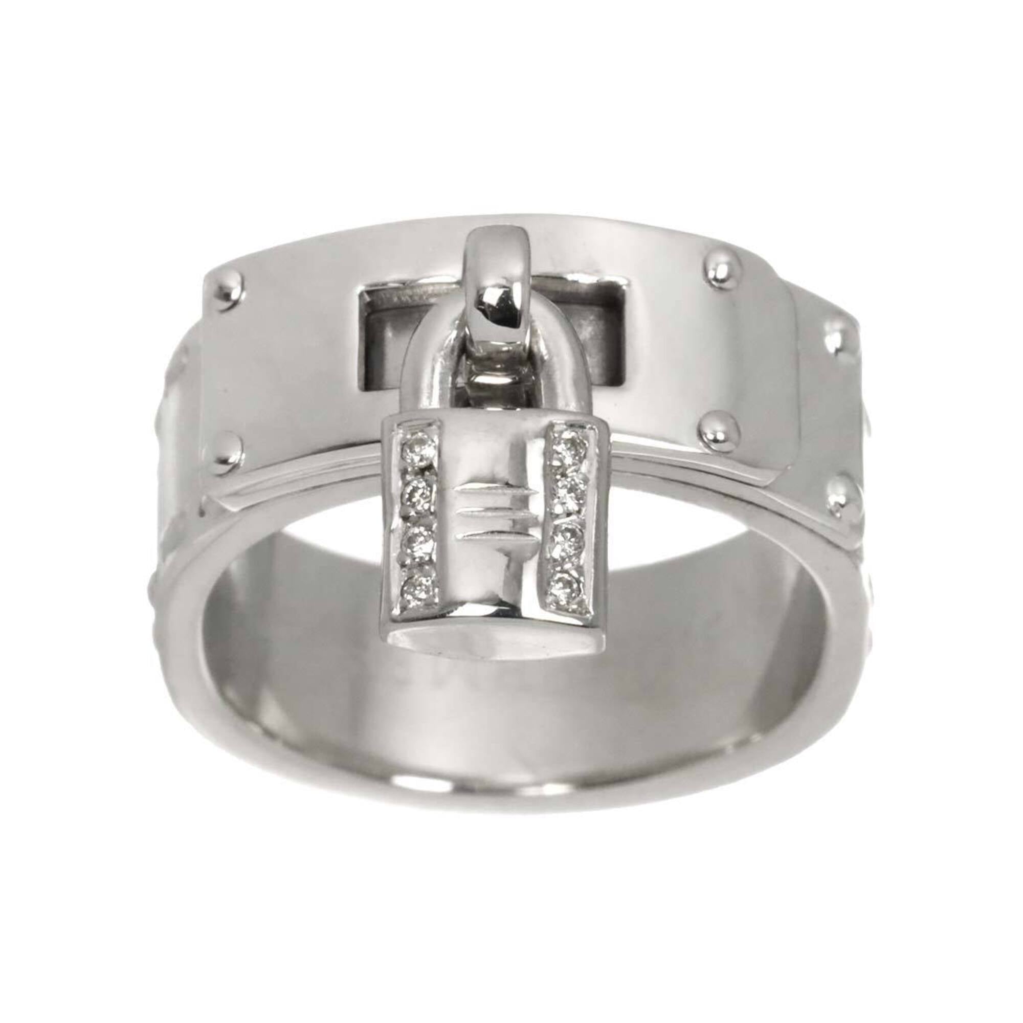 Hermes Kelly Ring #54, Diamond, 18K White Gold (750) — Like New