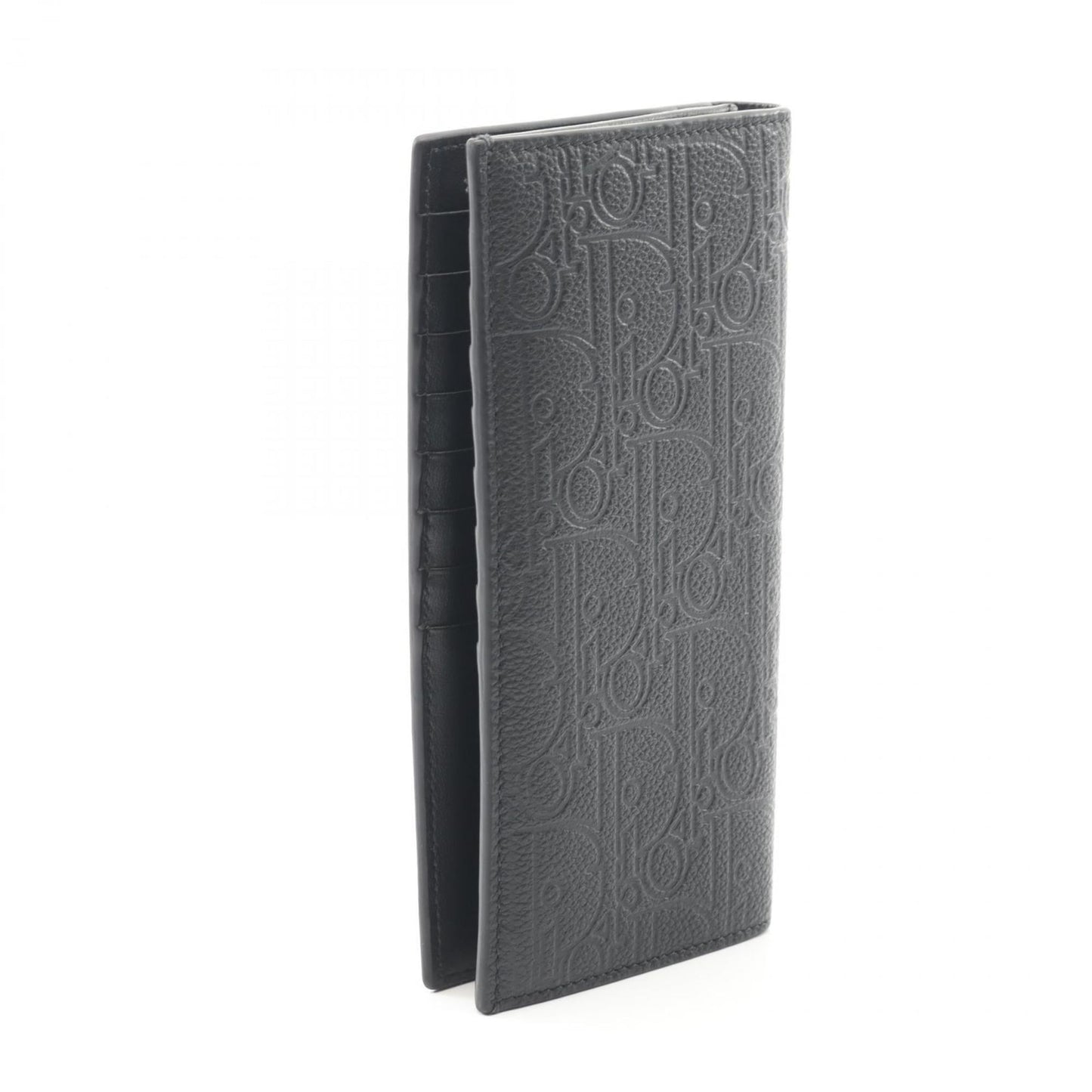 Christian Dior Dior Vertical Wallet, Bi-fold Long Leather, Men's, Black, 2ESBC002FLG