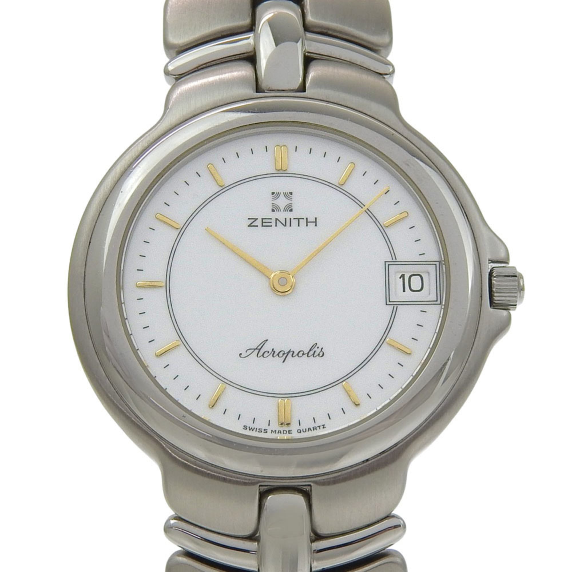 Zenith Acropolis Watch 02.7000.333 Stainless Steel Quartz Analog White Dial Men's — Good