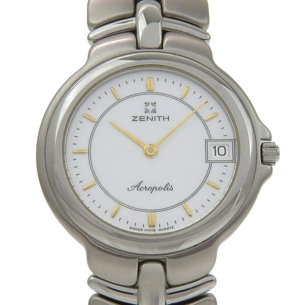 Zenith Acropolis Watch 02.7000.333 Stainless Steel Quartz Analog White Dial Men's — Good