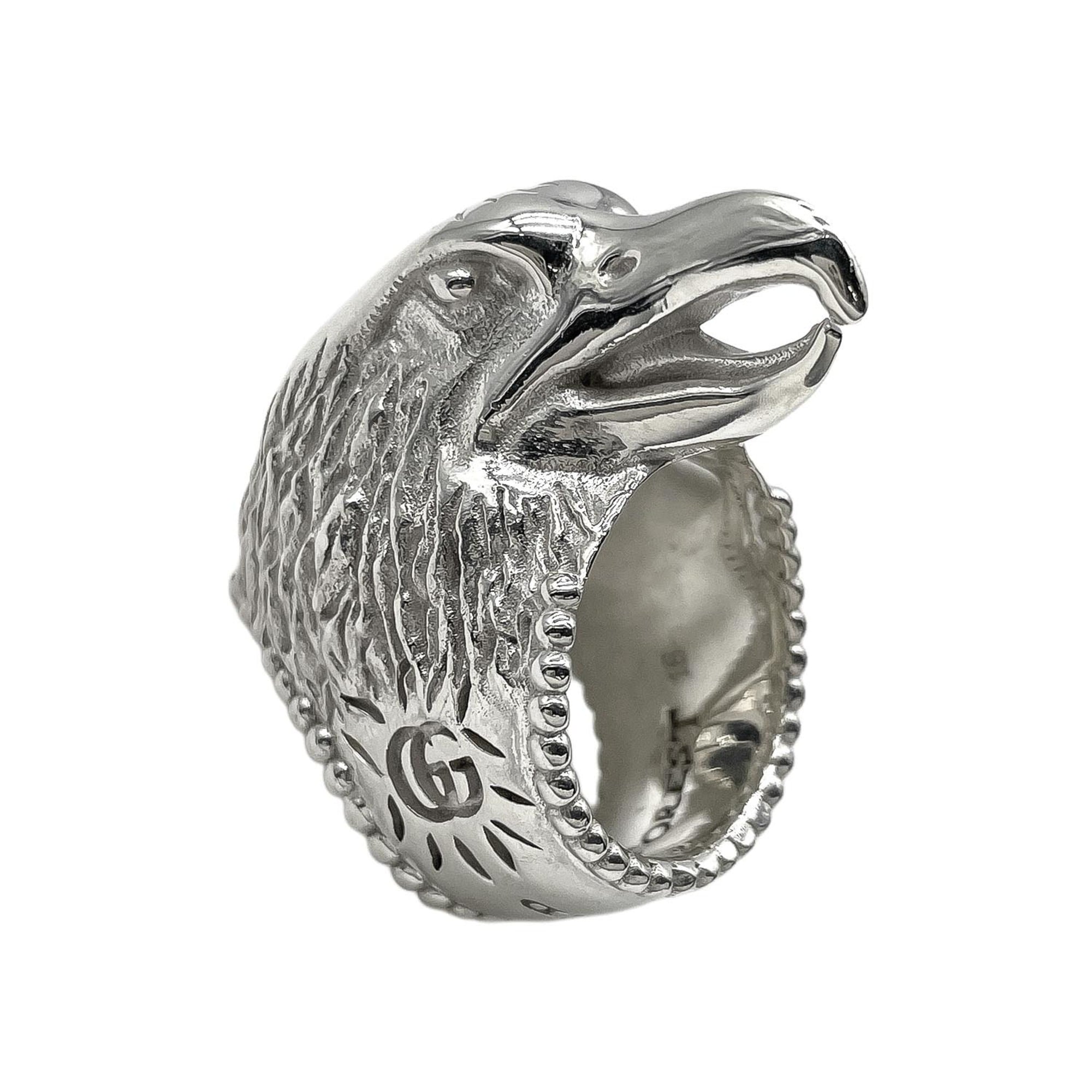 GUCCI Anger Forest Eagle Ring, SV925, 7791, Silver, Men's — Like New