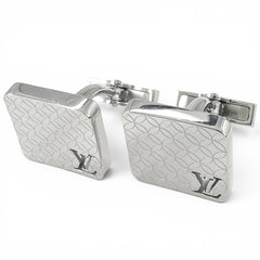 LOUIS VUITTON M65043 Bouton de Manchette Champs-Élysées Cufflinks, Silver, Made in France, Men's — Like New