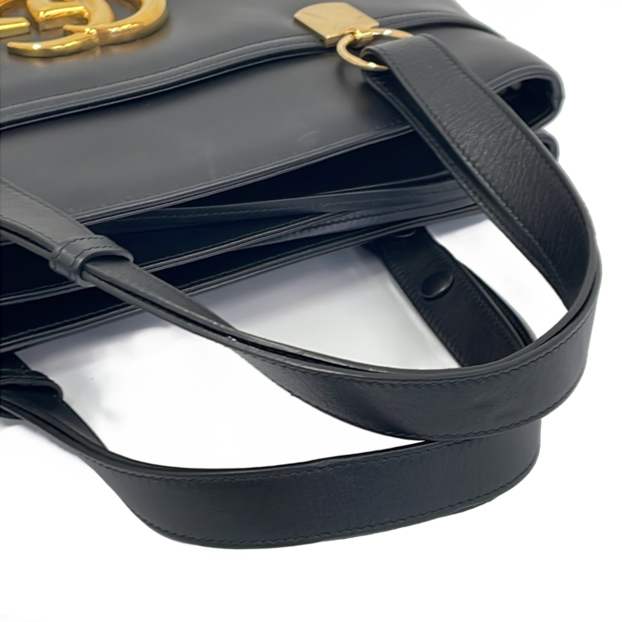 GUCCI Ally GG Marmont Double G Logo Handbag 550130 Black Women's — Like New
