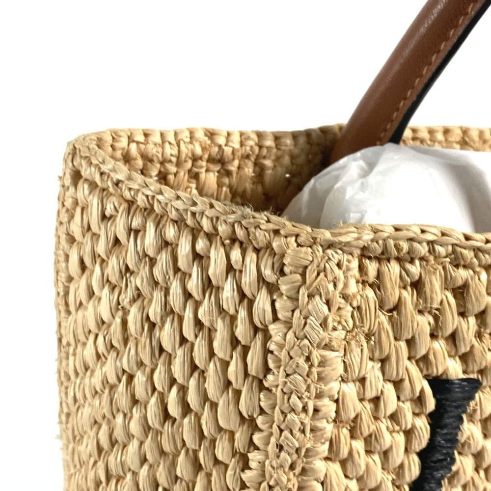 LOEWE Standard Bag Shoulder Tote Raffia Women's Beige x Brown E-240710-7 — New - Store Return