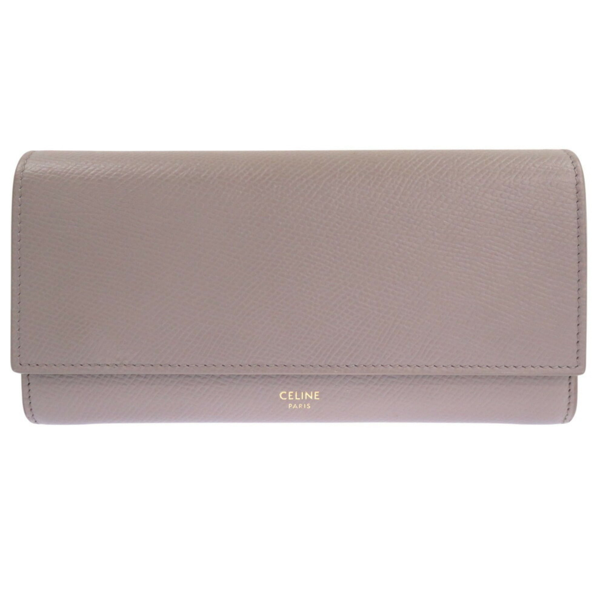 Celine Large Flap Wallet Leather Grey Long 0123CELINE