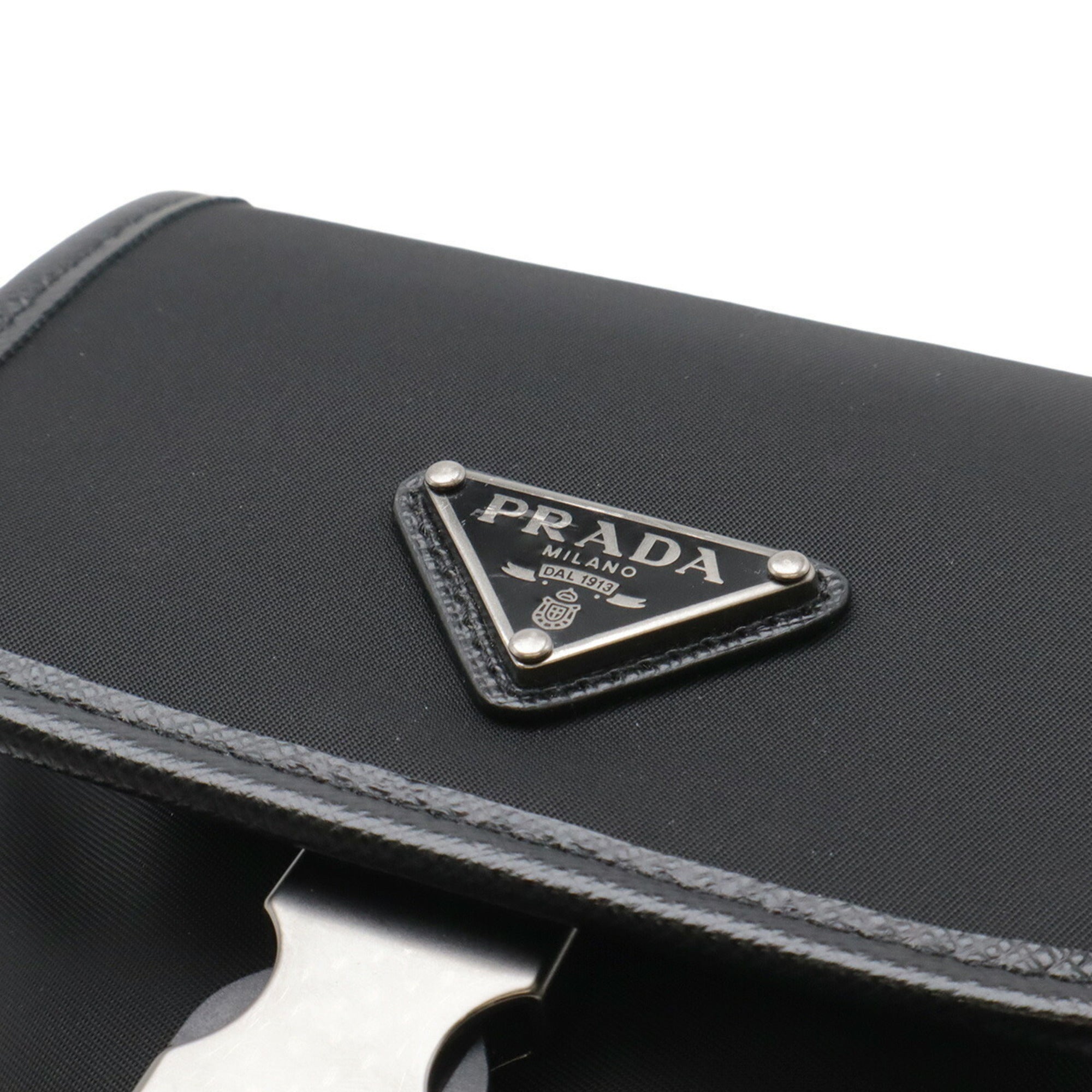 PRADA Triangle Smartphone Case, Shoulder Bag, Handbag, Pouch, Nylon, NERO Black, 2ZH109 — Like New