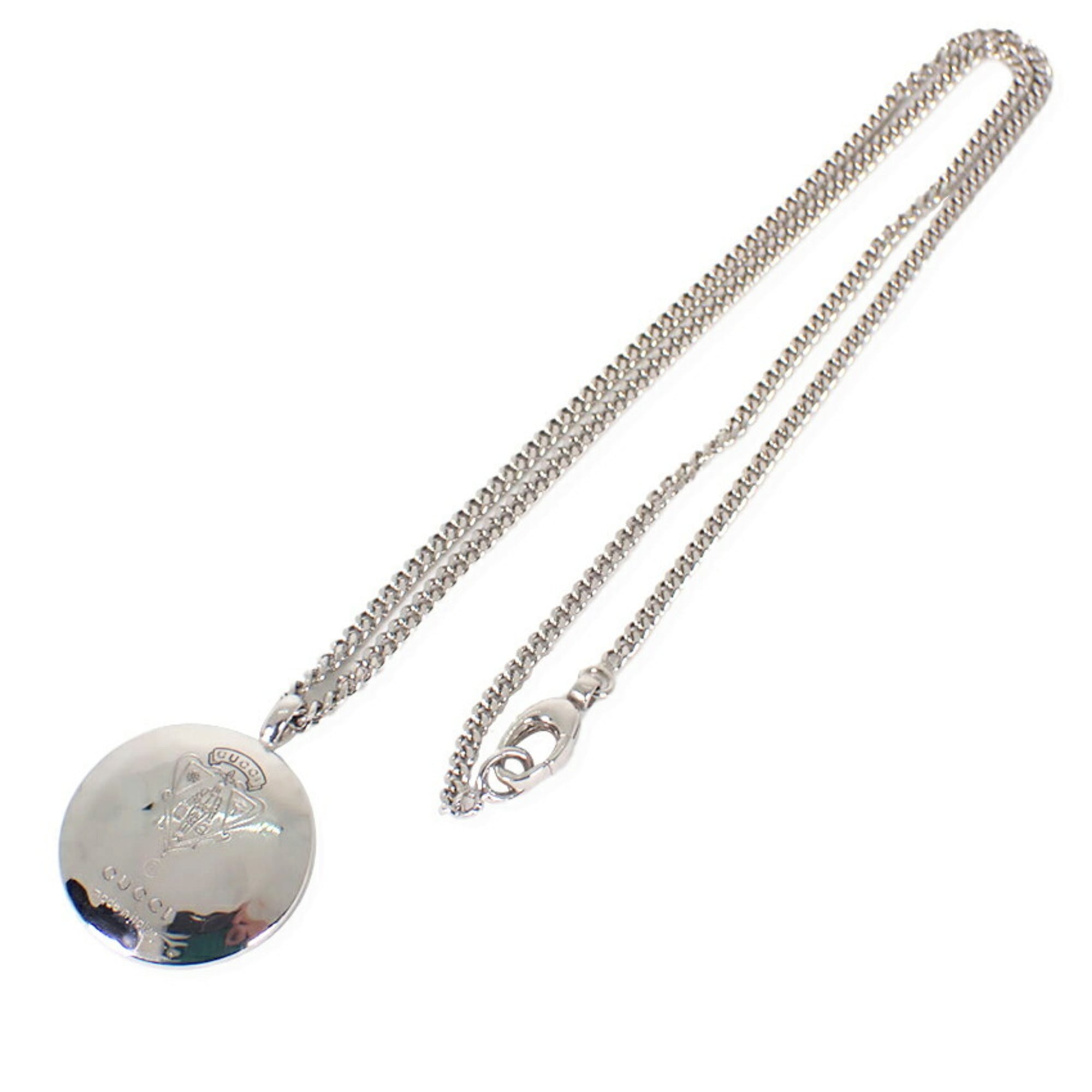GUCCI SV925 Emblem Crest Pendant Necklace