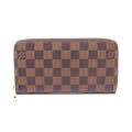 Louis Vuitton Zippy Wallet, Round Long Coated Canvas, Damier Leather, Men's and Women's, Brown, N60015