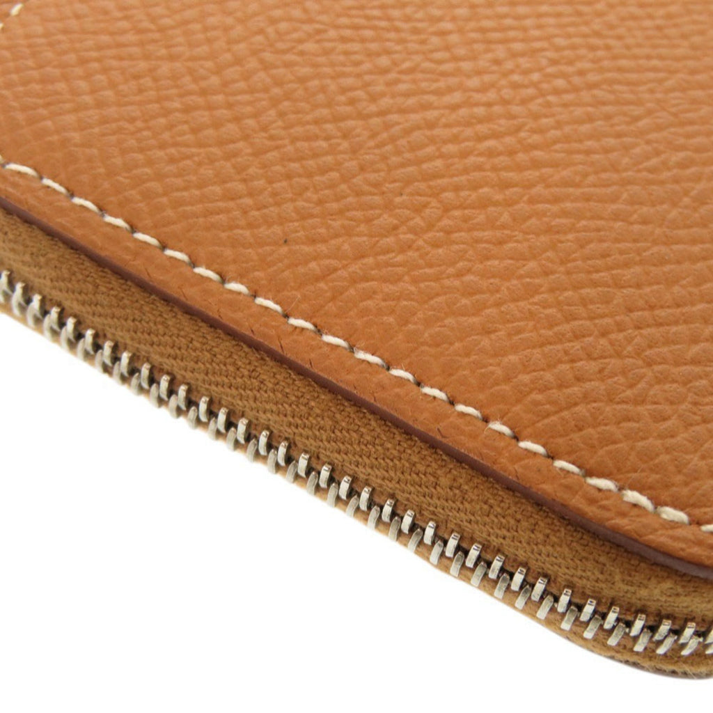 Hermes Excellent condition Hermès Azap Silkin Compact Mini, Epsom leather, gold with silver hardware, C stamp (2018), brown, 1560