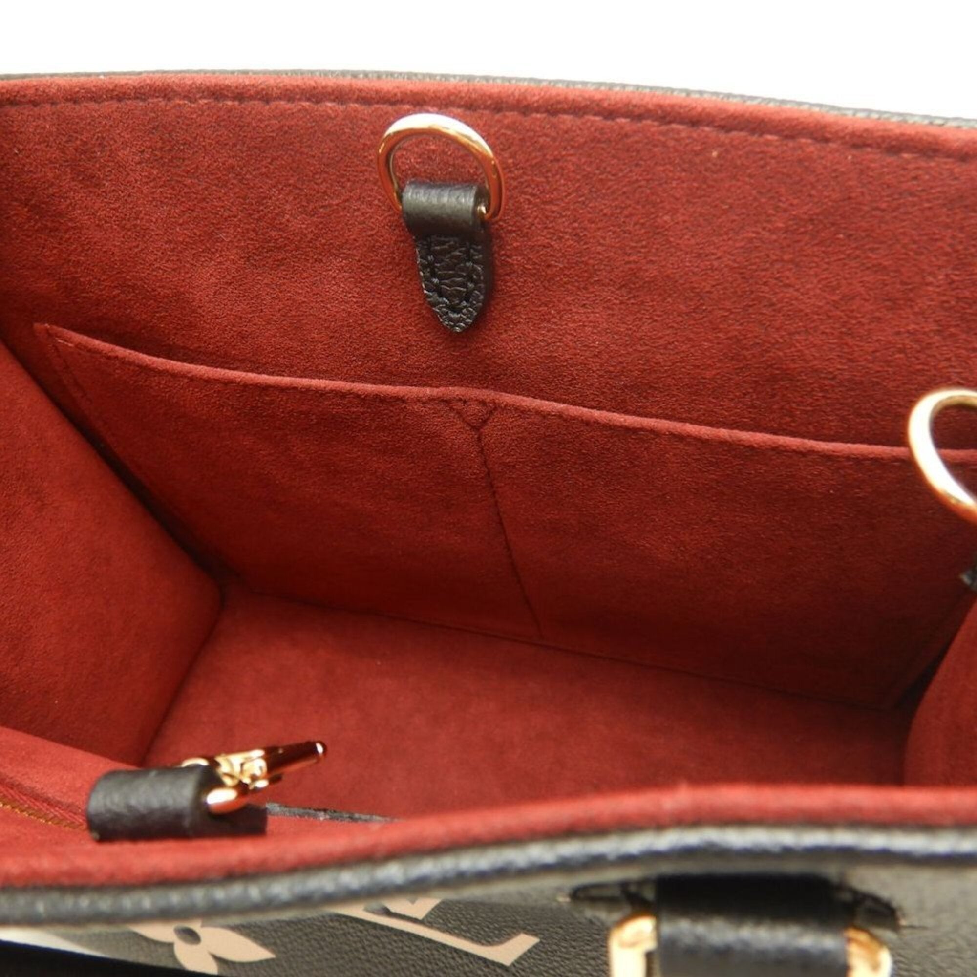 LOUIS VUITTON Louis Vuitton Bicolor Monogram OnTheGo PM M45659 Handbag Black Empreinte Beige Women's 253836 — Like New
