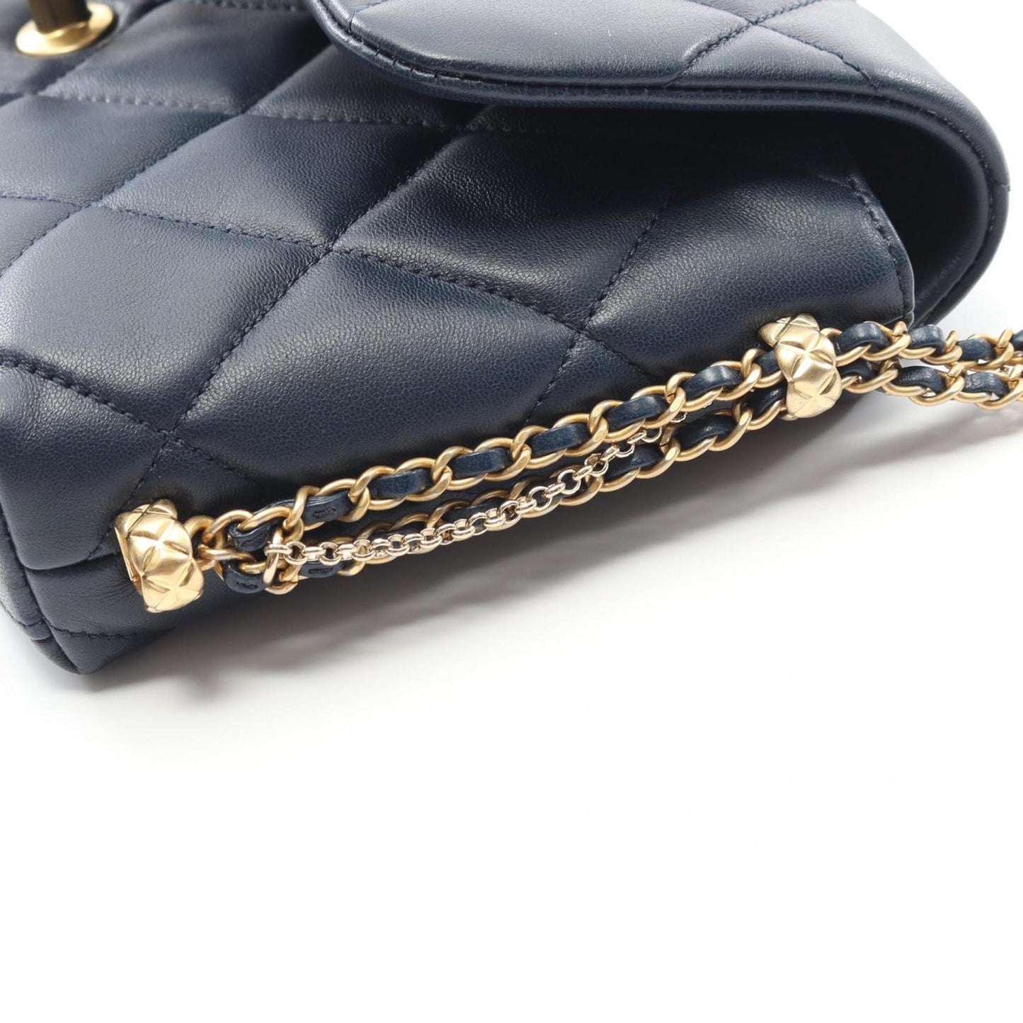 CHANEL CHANEL19 Matelasse Shoulder Bag in Lambskin (Sheep Leather) - Women's, Navy Blue, AS2563