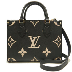 LOUIS VUITTON Louis Vuitton Bicolor Monogram OnTheGo PM M45659 Handbag Black Empreinte Beige Women's 253836 — Like New