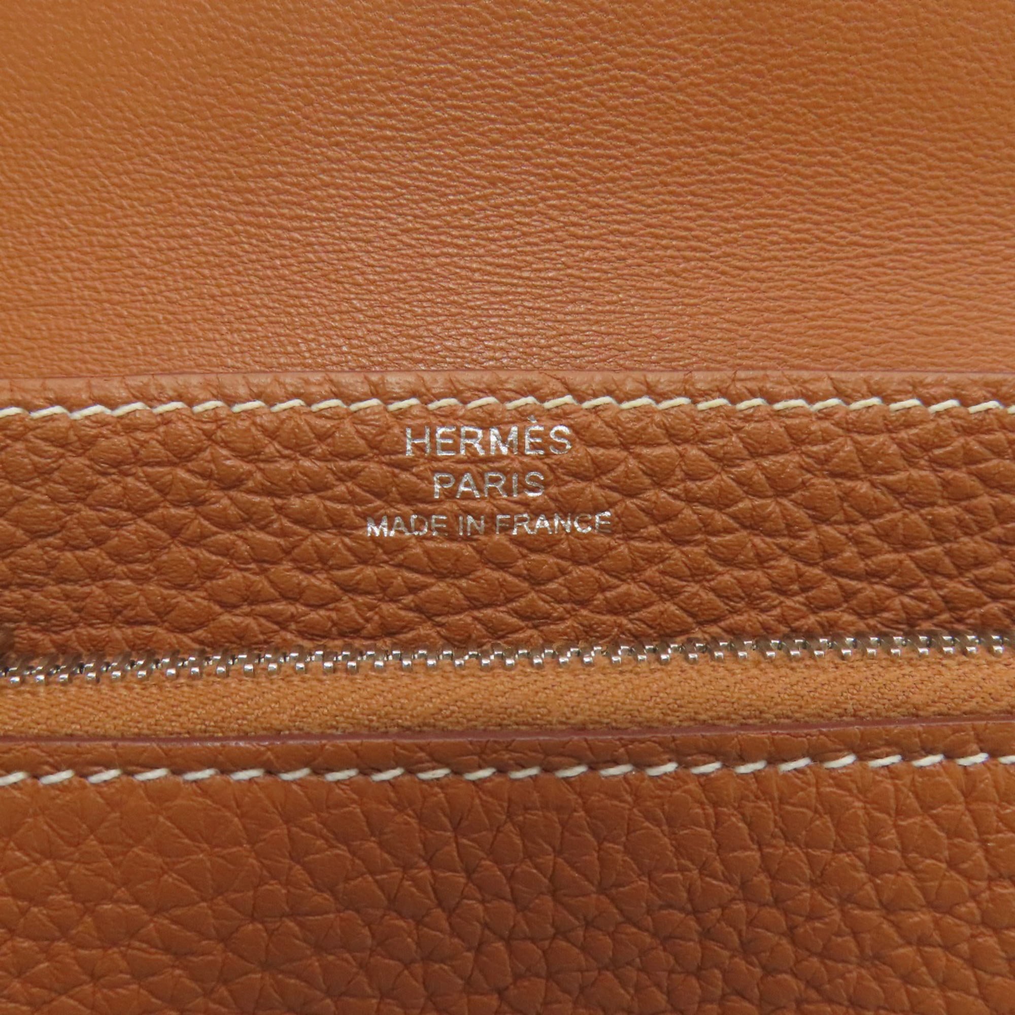 Hermès Dogon Compact Gold with Silver Hardware, Coin Case, Taurillon, Women's, HERMES