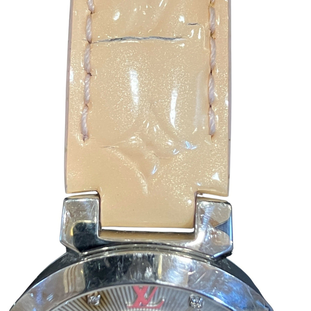 Louis Vuitton Tambour Monogram PM Watch, Verny, Total Weight 36.3g, Stainless Steel, Genuine Leather Strap, Quartz Movement, White Dial, Q12MG — Good