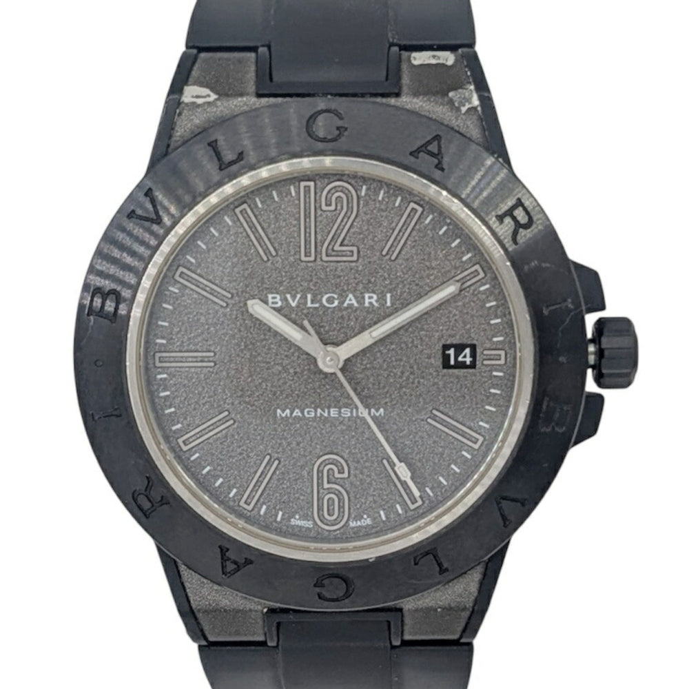 BVLGARI Diagono Magnesium Date Ceramic Gray Dial Rubber Black Automatic Men's Watch DG41SMC — Good