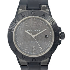 BVLGARI Diagono Magnesium Date Ceramic Gray Dial Rubber Black Automatic Men's Watch DG41SMC — Good