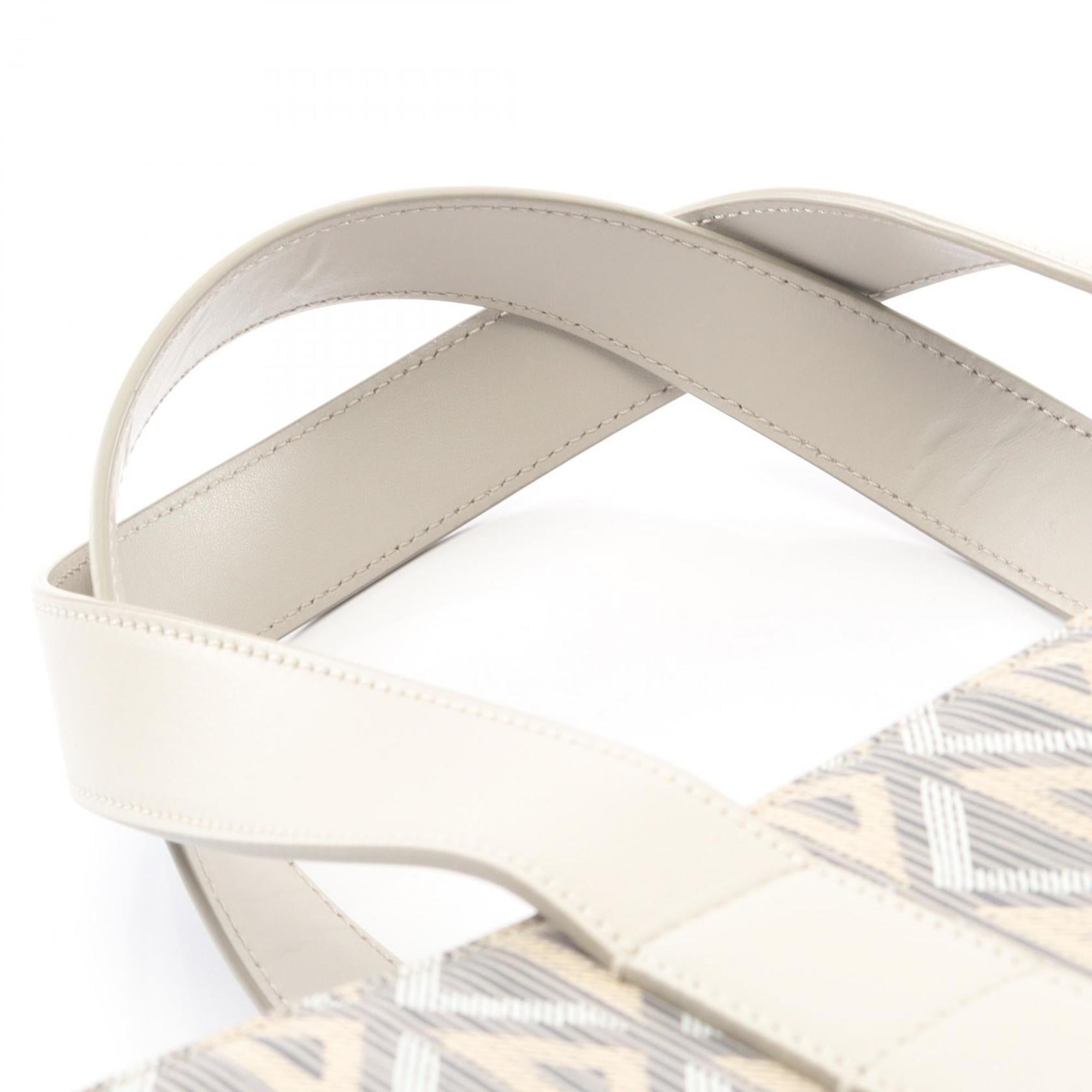 Christian Dior Dior CD Diamond Color Tote Bag, Coated Canvas and Leather, Women's, Gray, Multicolor