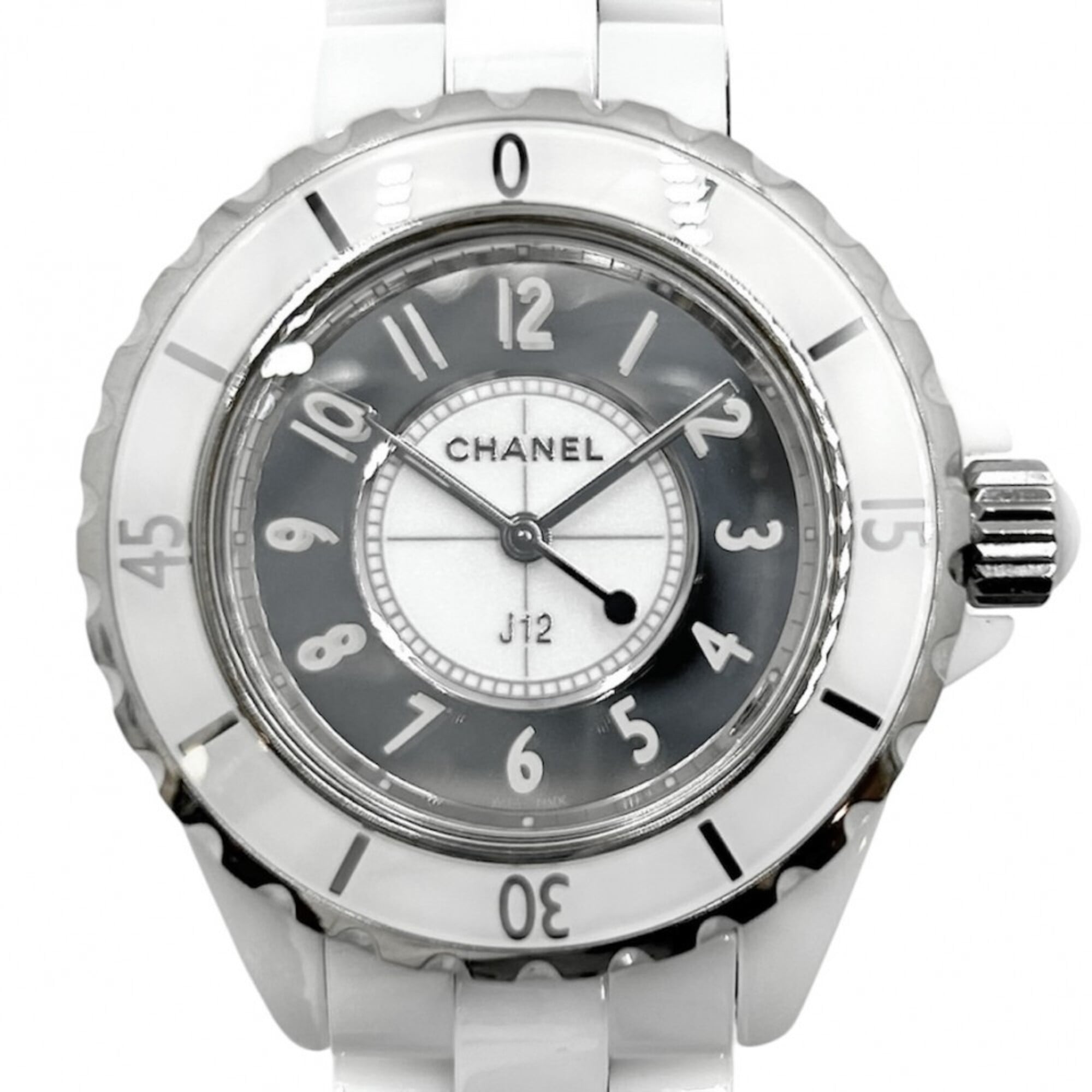 Chanel Men's J12 Mirror Watch 33mm White Dial Quartz Ceramic H4861 — Very Good