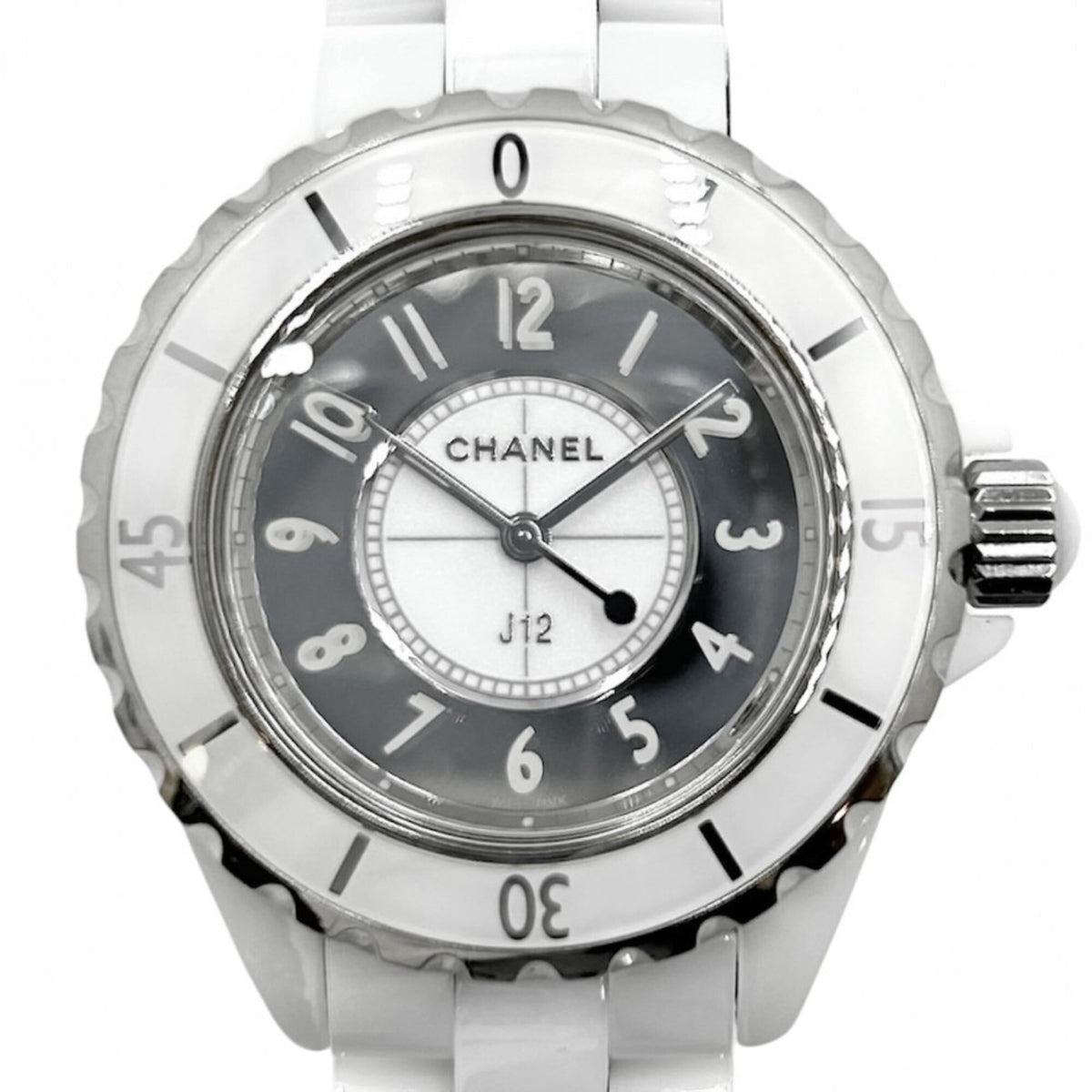 Chanel Men's J12 Mirror Watch 33mm White Dial Quartz Ceramic H4861 — Very Good