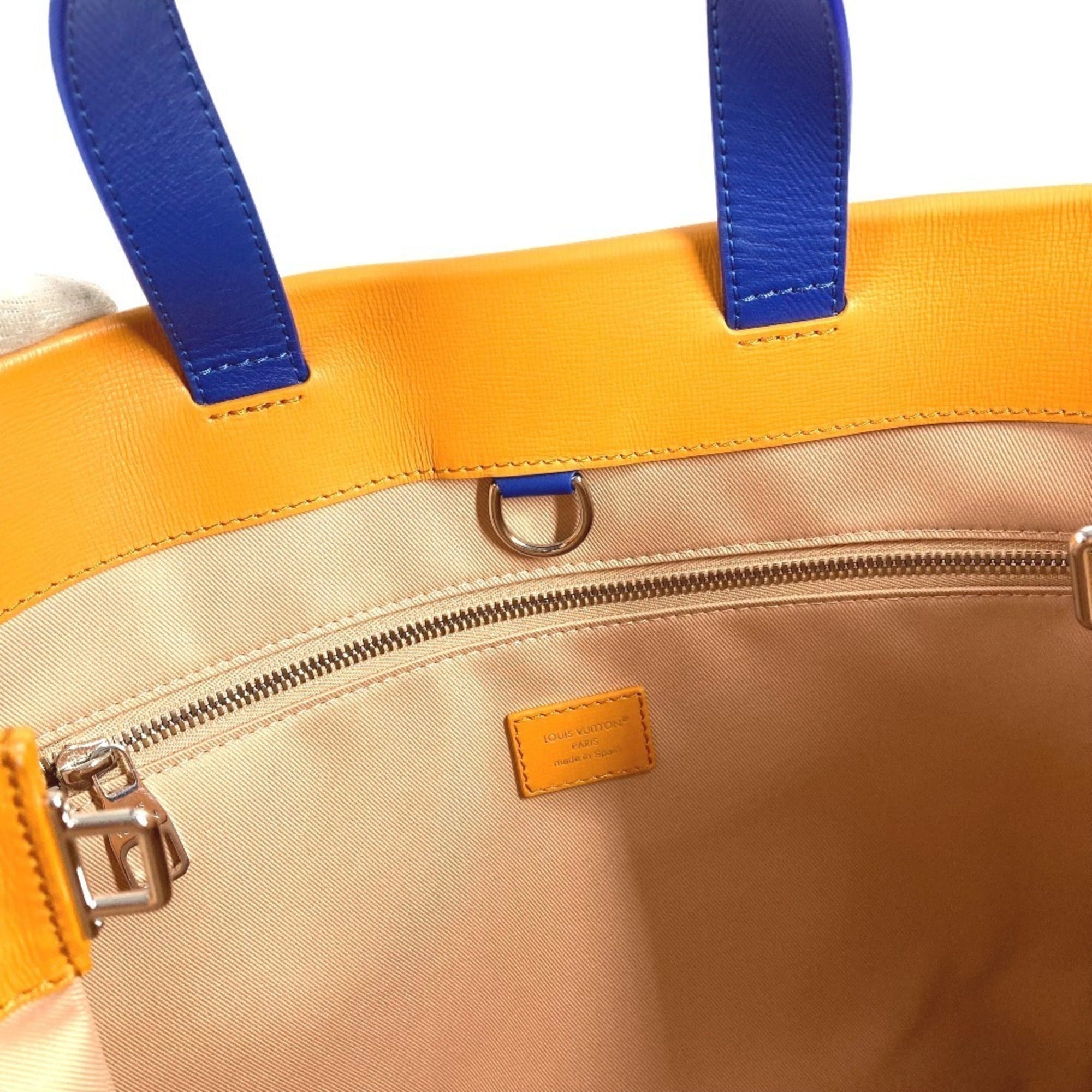 LOUIS VUITTON M24457 24SS Shopper Tote MM - Shoulder Bag, Leather, Men's, Women's, Orange — Like New