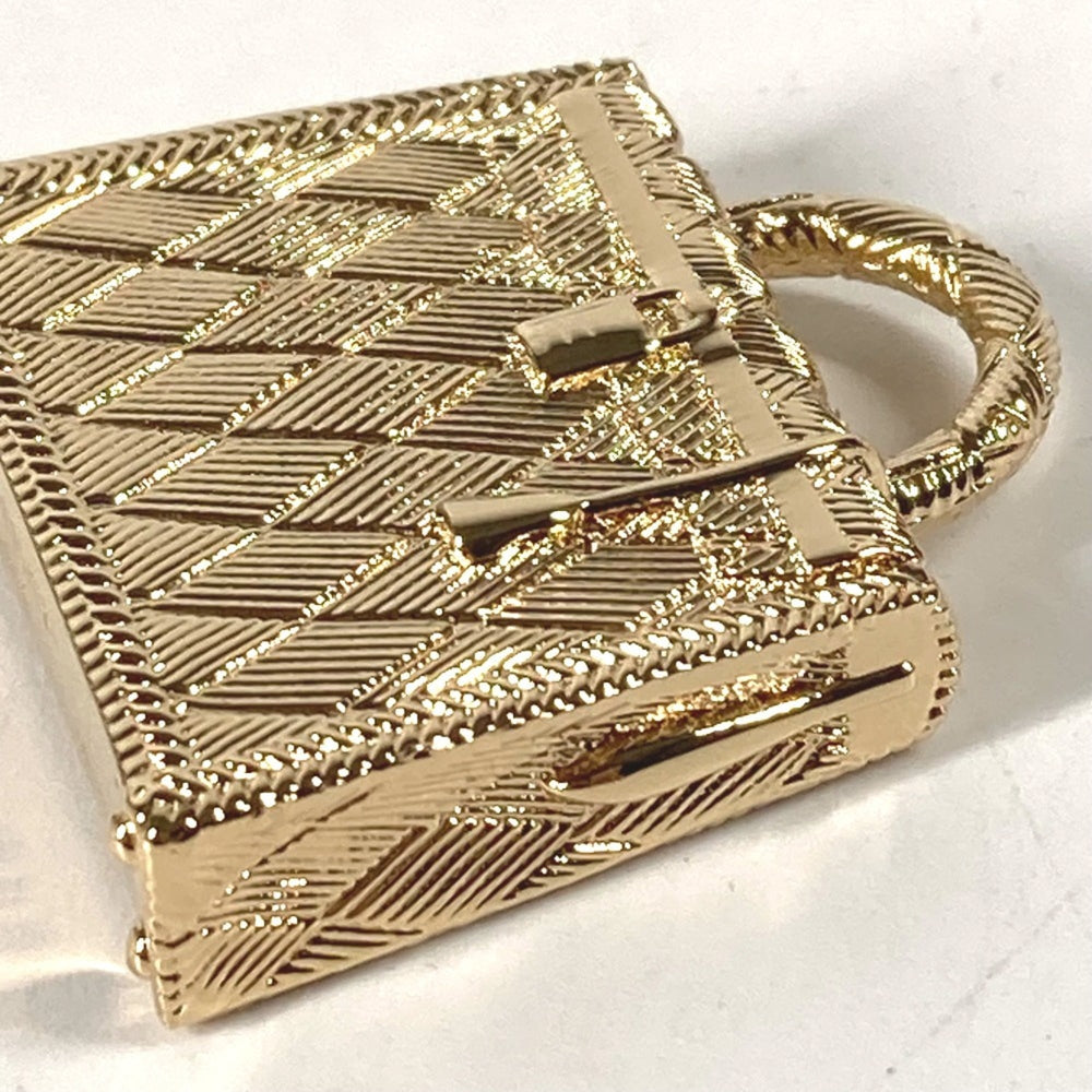 HERMES Hermes Pendant Necklace Curiosity Curiosite Permabrass Charm Metal Women's Gold E-240221-12 — New - Store Return