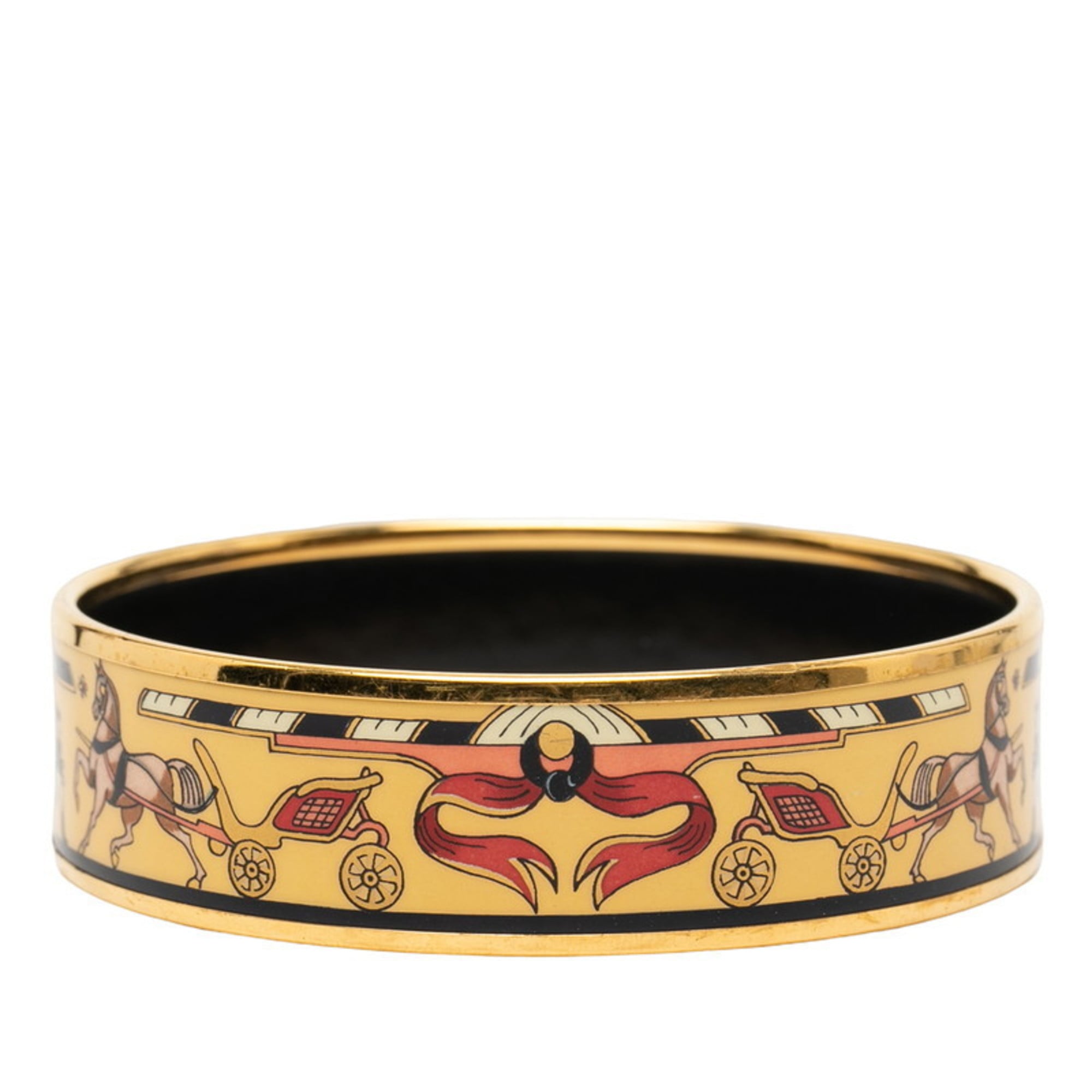 Hermes GM Enamel Cloisonne Bangle in Gold and Multicolor Plated for Women