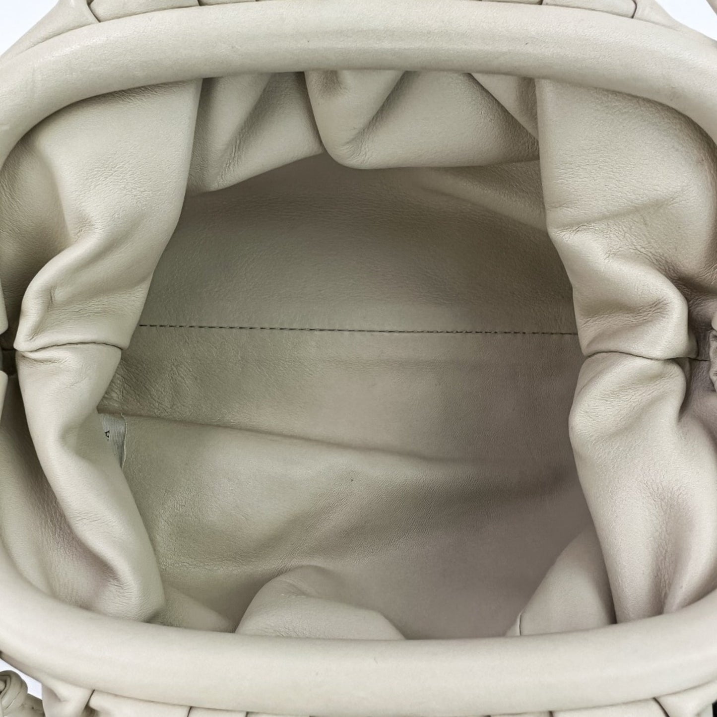 BOTTEGA VENETA Mini The Pouch Leather Shoulder Bag 585852 Ivory Women's