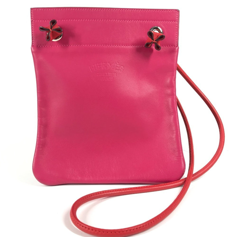 HERMES Bicolor Sac Aline Mini Pochette Shoulder Bag in Pink Leather — Like New