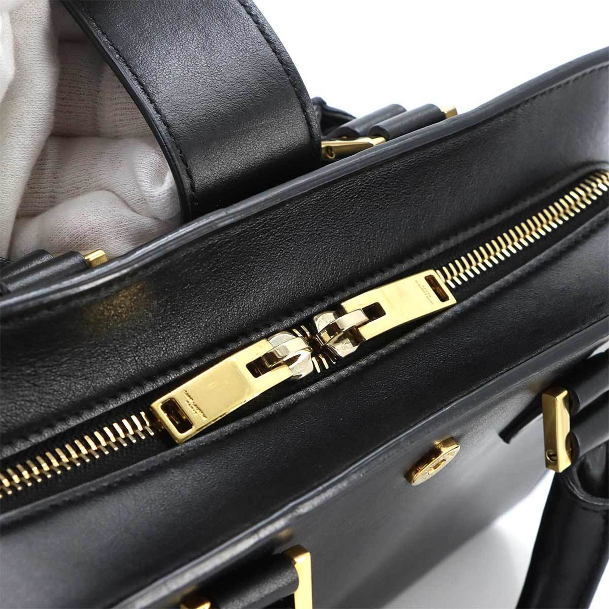 Saint Laurent Baby Cabas 2-way Hand/Shoulder Handbag, Leather, Black, 472466 — Like New