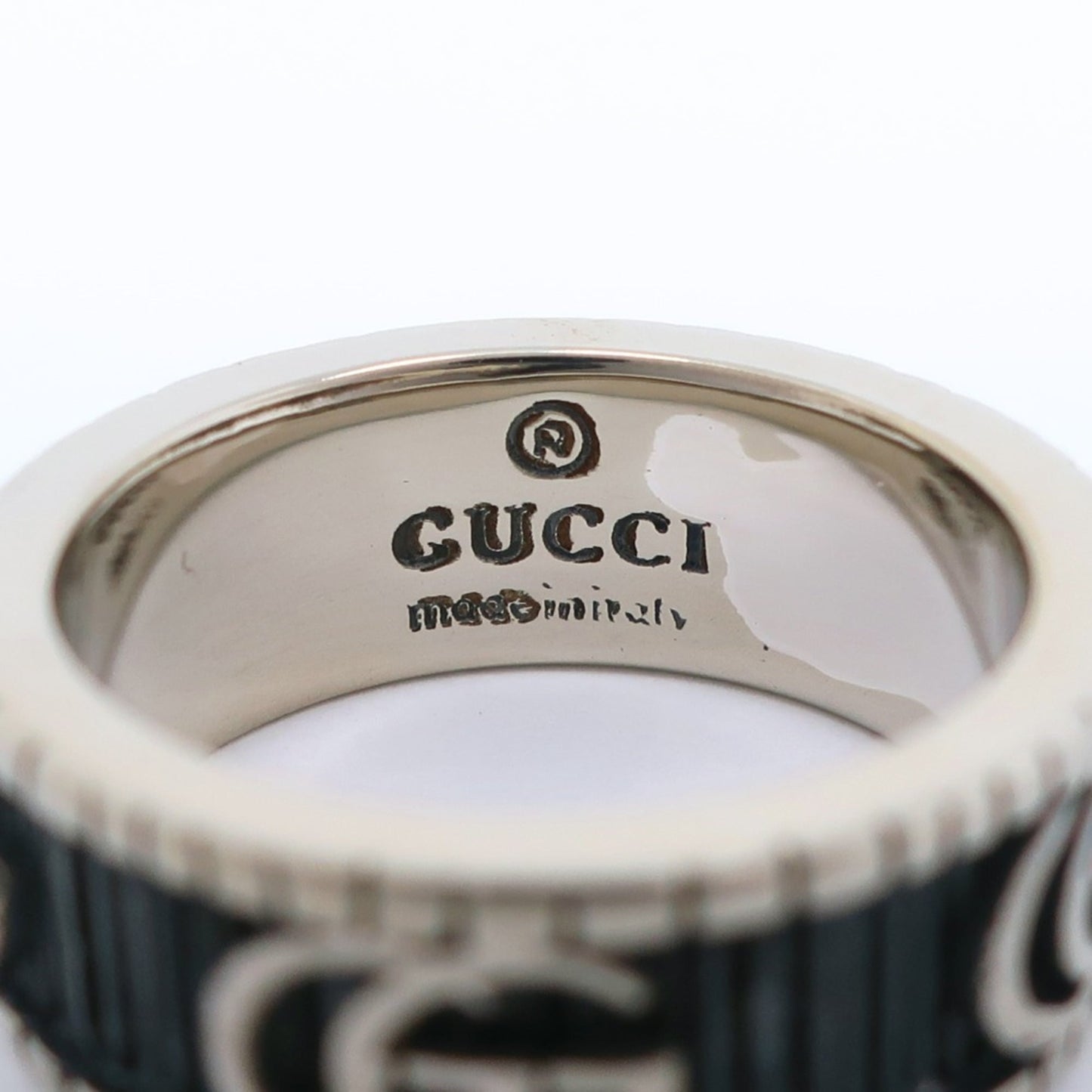Gucci Double G Ring, Size 11.5, Sterling Silver, Approx. 6.2g, Women's